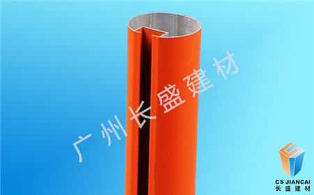 紅色圓管鋁方通實拍圖